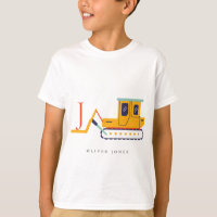Cute Construction Fork Lift Vehicle Monogram
