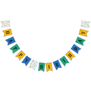 Cute Construction Happy Birthday Banner