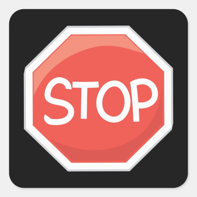 Cute Construction stop sign sticker (Front)