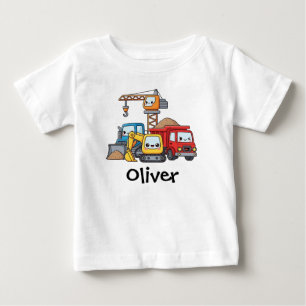 Cute Construction Vehicles Baby T-Shirt
