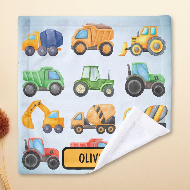 Cute Construction Vehicles Boys Wash Cloth (Creator Uploaded)