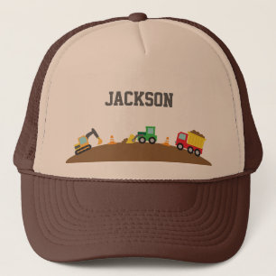 Cute Construction Vehicles For Boys Trucker Hat