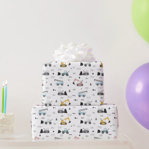 Cute Construction Vehicles Pattern Wrapping Paper