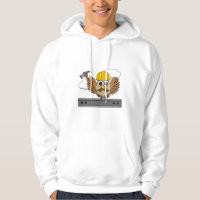 Cute Construction Worker Owl with Hard Hat Cartoon