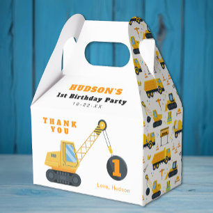 Cute Construction Wrecking Ball Crane Birthday Favour Box
