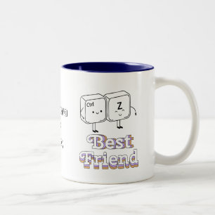 Cute Control-Z ctrl+Z "UNDO"   Best Friend Custom Two-Tone Coffee Mug