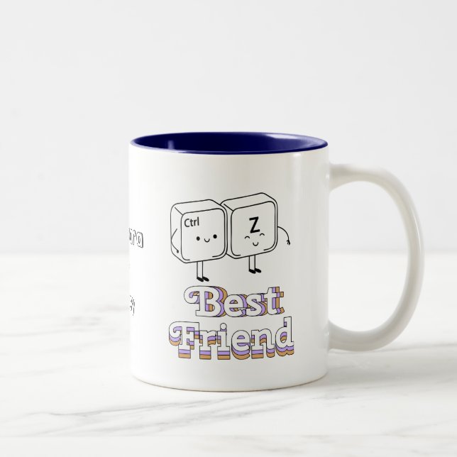 Cute Control-Z ctrl+Z "UNDO" | Best Friend Custom Two-Tone Coffee Mug (Right)