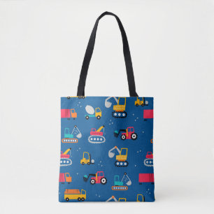 Cute Contruction Movers Pattern Tote Bag