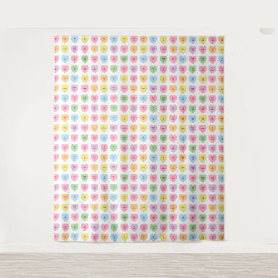 Cute conversation hearts Valentines party backdrop Tapestry