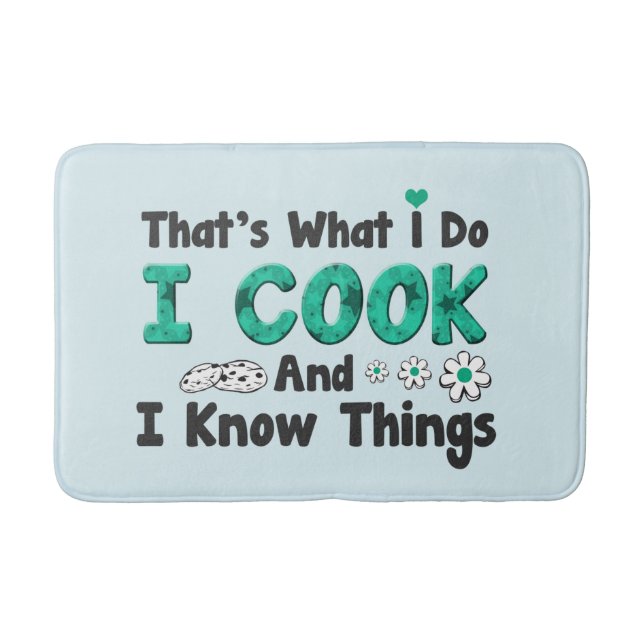 Cute cook word art kitchen bath mat (Front)