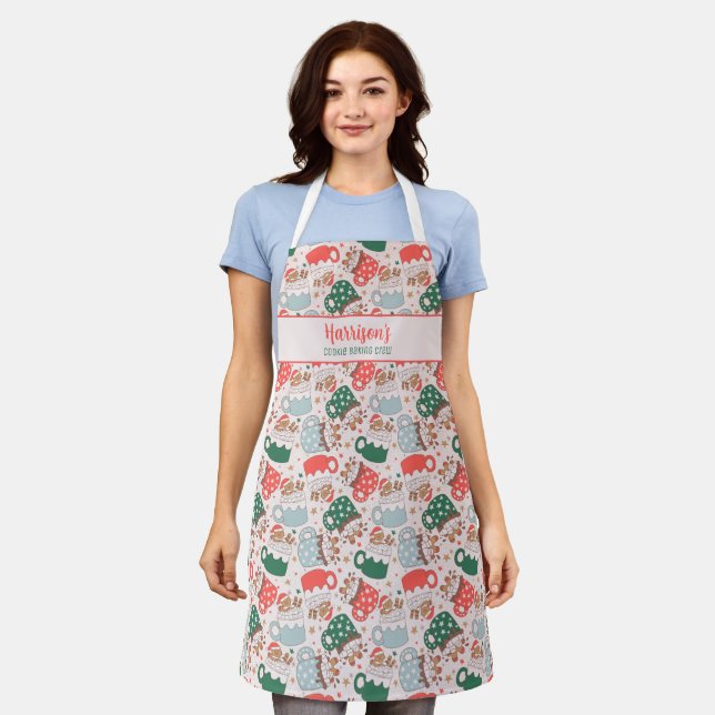 Cute Cookie Baking Crew Personalised Apron (Worn)