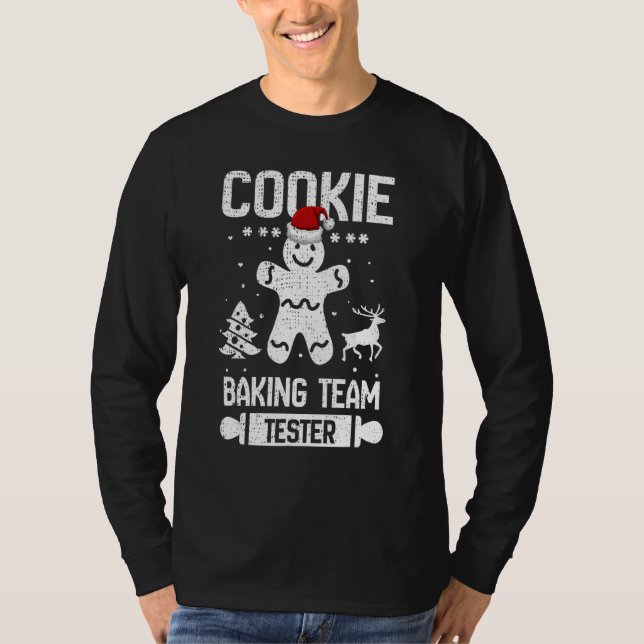 Cute Cookie Baking Team Tester Gingerbread Christm T-Shirt (Front)
