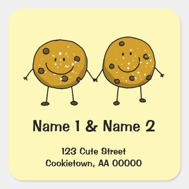Cute cookie couple address label (Front)