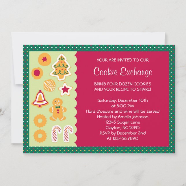 Cute Cookie Exchange Invitation (Front)
