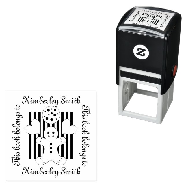 Cute Cookie Gingerbread Man This Book Belongs To Self-inking Stamp (In Situ)