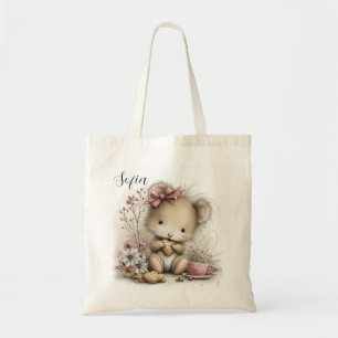 Cute Cookie‑Loving Mouse Illustration Tote Bag
