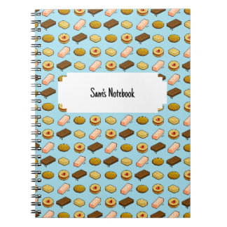 Cute Cookie Pattern Custom Text Novelty Food Gift Notebook