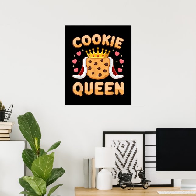 Cute Cookie Queen Funny Baking Lover Poster (Home Office)