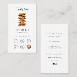 Cute Cookie shop Loyalty business card