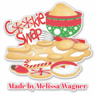 Cute cookie swap add name cookie tin or box