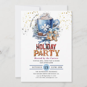 Cute Cookies and Cocoa Holiday Party Invitation