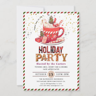 Cute Cookies and Cocoa Holiday Party Invitation