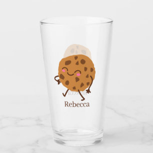 cute cookies and milk add name glass