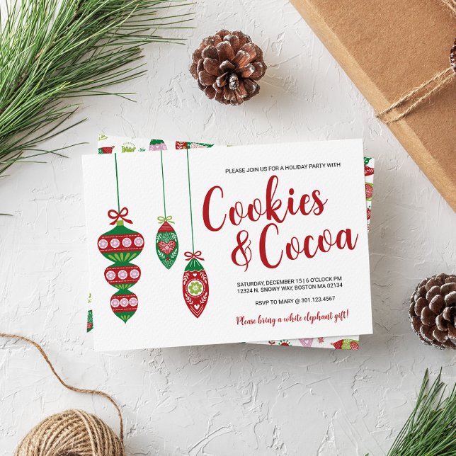 Cute Cookies & Cocoa Christmas Party Invitation (Creator Uploaded)