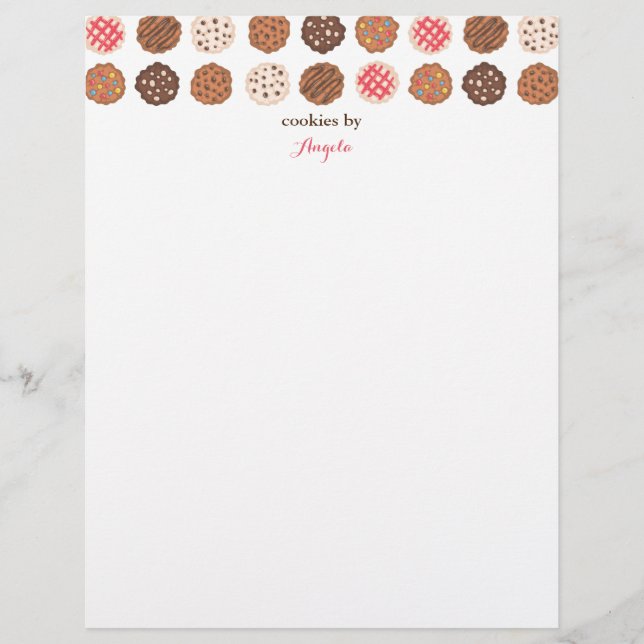 Cute Cookies Cookie Business Bakery Letterhead (Front)