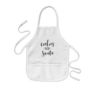 Cute Cookies For Santa Typography Kids Apron