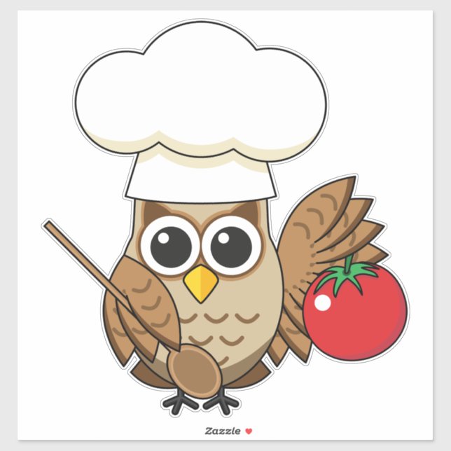Cute Cooking Owl Cartoon (Sheet)