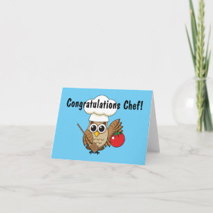 Cute Cooking Owl Cartoon Add your Text Card