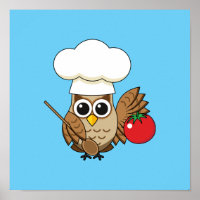 Cute Cooking Owl Cartoon