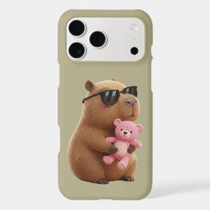 Cute Cool Capybara Hugging Teddy Bear Phone Case