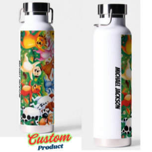 Cute & Cool Cartoon Animal Print Custom Name Water Bottle
