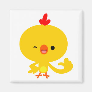 Cute Cool Cartoon Chicken Magnet