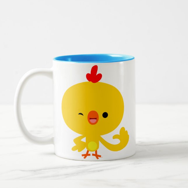 Cute Cool Cartoon Chicken Mug (Left)