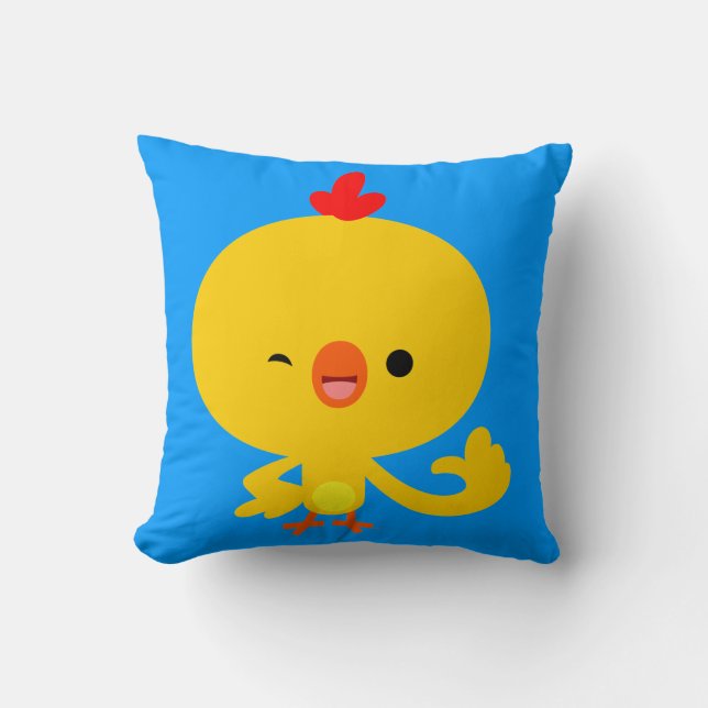 Cute Cool Cartoon Chicken Pillow (Front)