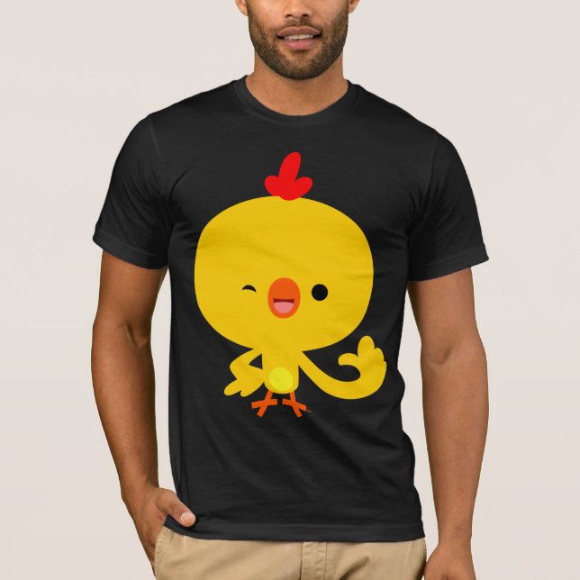 Cute Cool Cartoon Chicken T-Shirt (Front)
