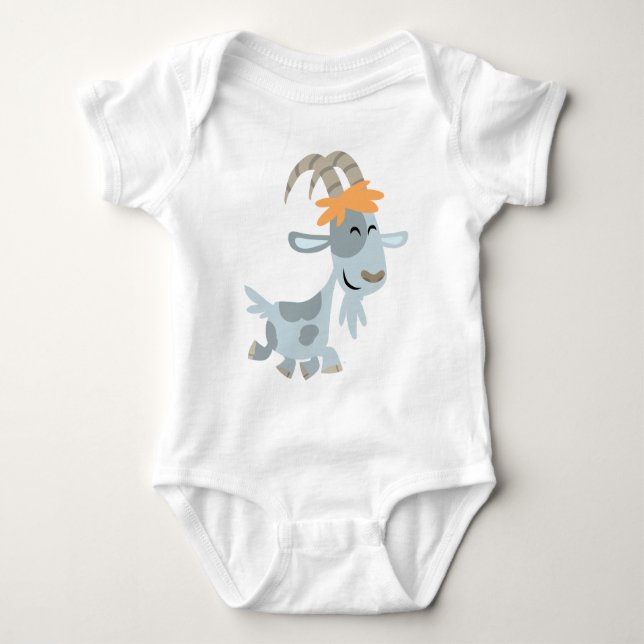 Cute Cool Cartoon  Goat Baby Apparel Bodysuit (Front)