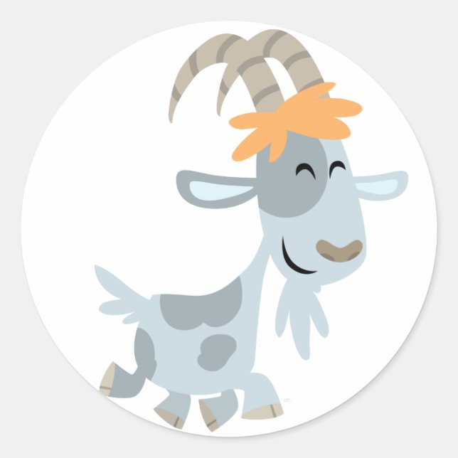 Cute Cool Cartoon  Goat Sticker (Front)