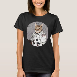 Cute Cool Cat American Astronaut Space Men Women T-Shirt