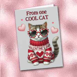 Cute Cool Cats Valentine Card