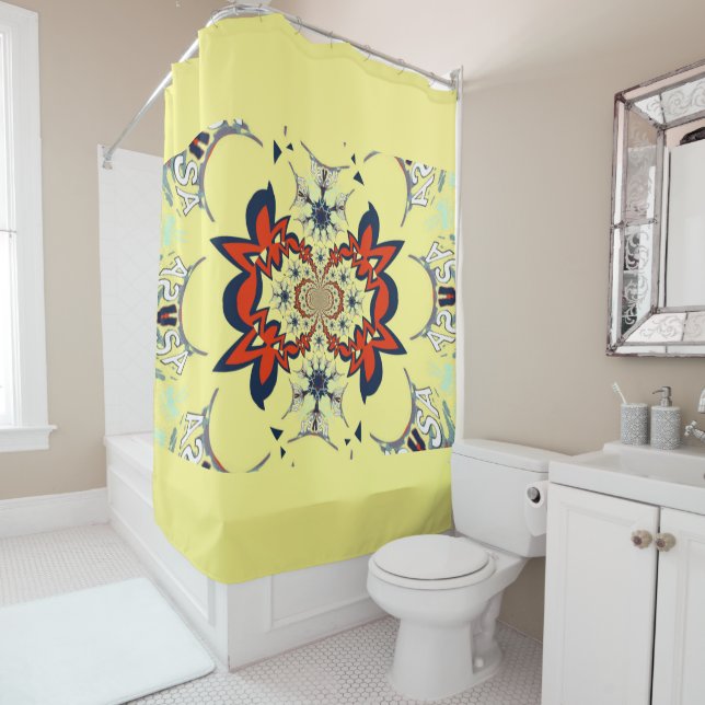 Cute Cool Creamy Floral Amazing Pattern Modern Shower Curtain (In Situ)