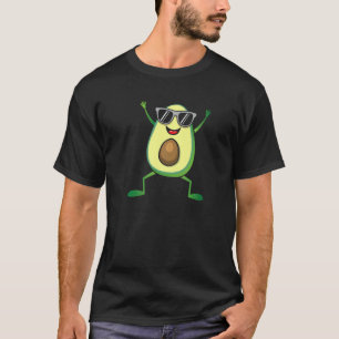 Cute Cool Dancing Avocado  Vegan Food Graphic  Gua T-Shirt