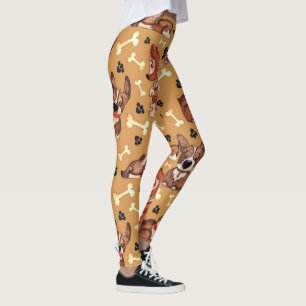 cute cool dog theme pet lover pattern leggings