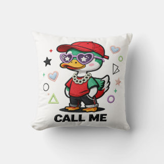 Cute Cool Duck Wearing Sunglasses Funny Cartoon  Cushion