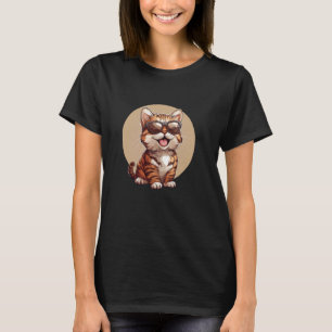 Cute Cool Kitten Sunglasses Funny Happy Cat Lover T-Shirt
