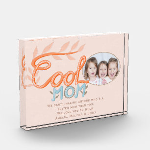 Cute Cool Mum Hand Lettering Mother`s Day Photo Block