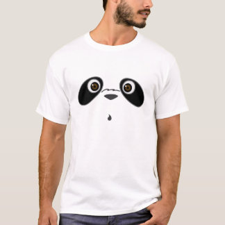 Cute cool panda illustration in white shirt